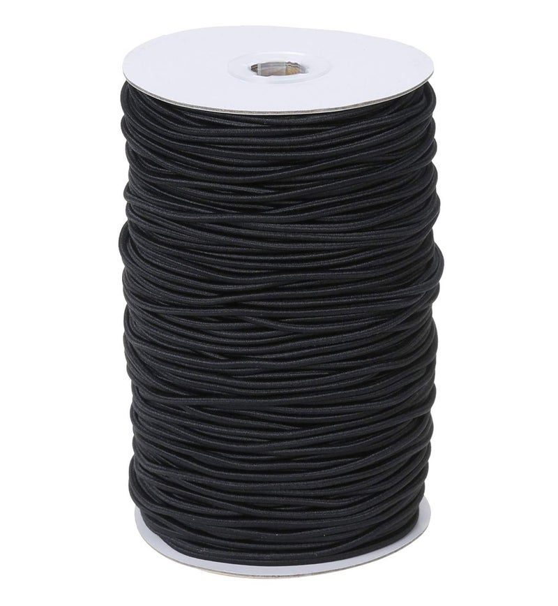Usew 1/8-Inch (3mm) Heavy Stretch Round String Elastic Cord,140-yards (Black)